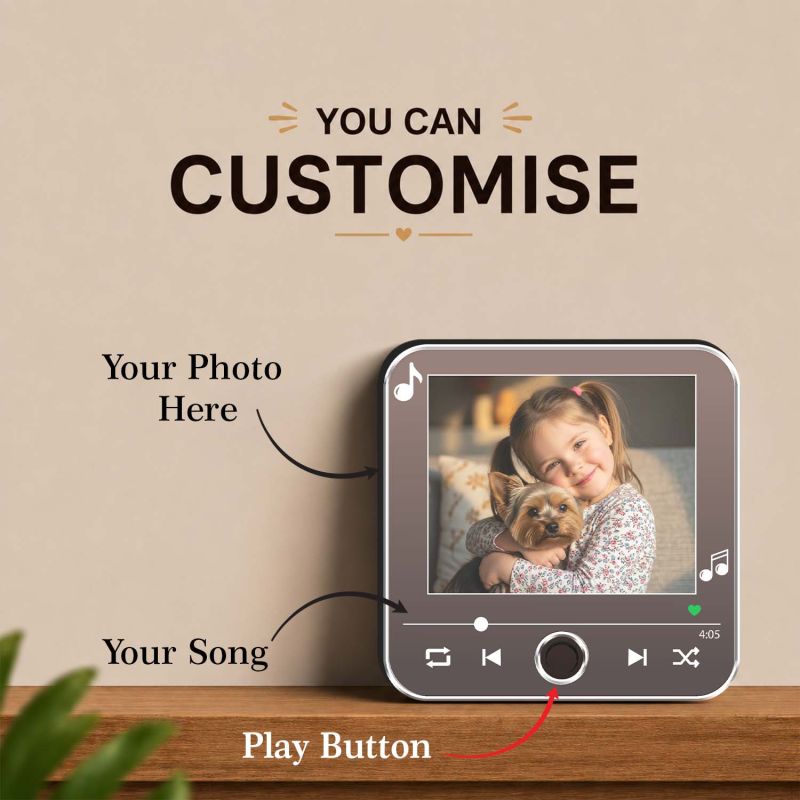 Personalized Photo & Song Musical Fridge Magnet Gift for Loveable Person Playable Music Player  Rechargeable Sound Magnet Gift for Pet Lover Daughter, Son, Friends, Mom & Dad